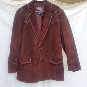 Mens, vintage,Cripple Creek , leather jacket, XL, Dark brown .